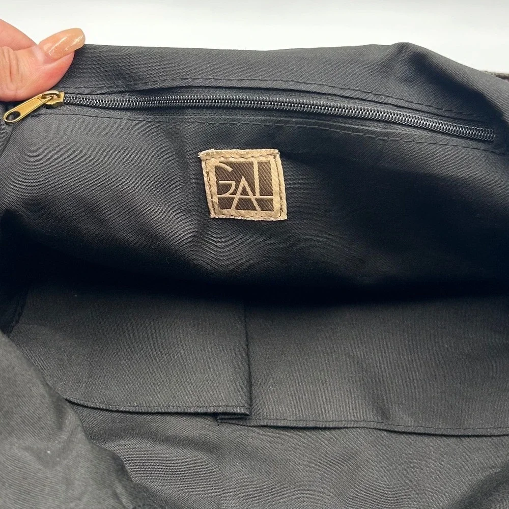 GAL Great American Leather Patchwork Hobo Black Brown Vintage Shoulder Bag NWT